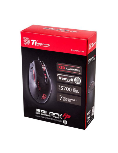 TT Esports Black FP USB Laser 5700DPI Nero Ambidestro