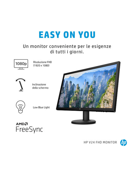 24" V24 FHD 1ms FreeSync Nero