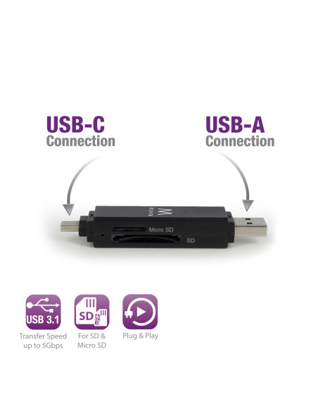 USB 3,1/USB-C CARD READER SD/MICRO SD
