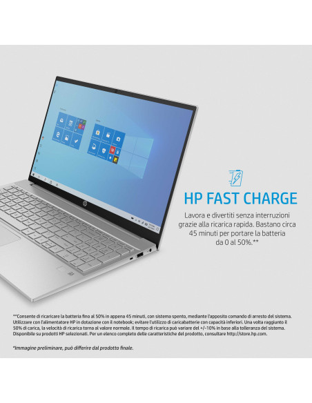 15.6" PAVILION 15-EG0017NL i7-1165G7 8GB SSD512GB/NVMe W10H SILVER