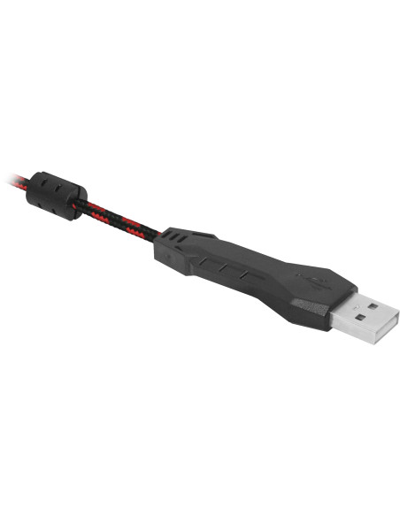 WARHEAD G-450 Cuffie Gaming con Microfono Nere/Rosso LED USB