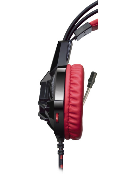 LESTER, Cuffie Gaming con Microfono, LED Rosso (2x3,5)mm-jack USB(alim)
