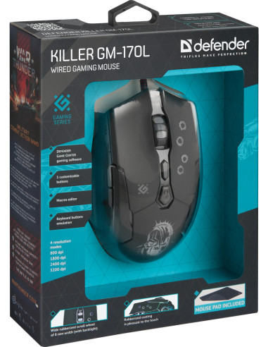 KILLER GM-170L, 800-3200 DPI, RGB