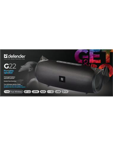 G22 CASSA BLUETOOTH 5.0, 20W, FM/TF/USB/AUX/TWS