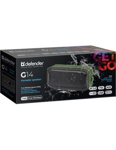G14, CASSA BLUETOOTH 5.0, 7W, WATERPROOF FM/TF/USB/AUX/TWS