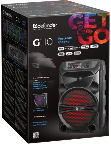 G110, CASSA BLUETOOTH 5.0, 12W