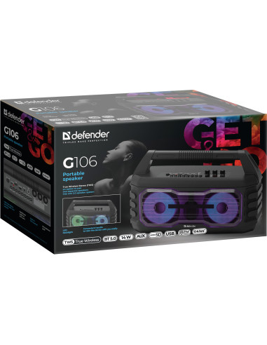 G106 - CASSA BLUETOOTH 5.0 RGB/FM/USB/LED/MIC 14W