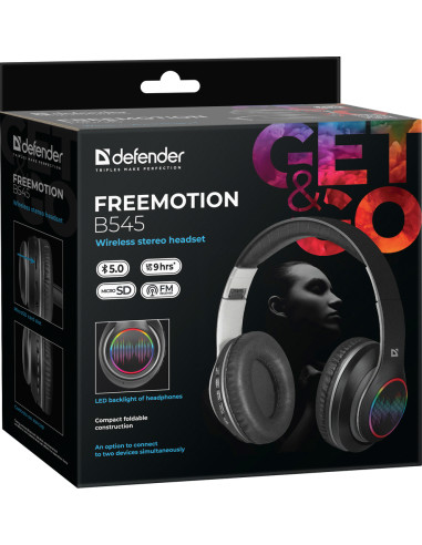 FREEMOTION B545, CUFFIE BLUETOOTH 5.0, LED