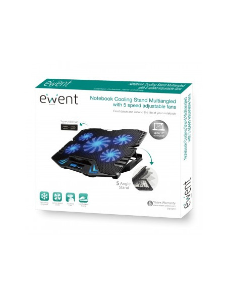 Supporto di raffredamento Portatili con 5 ventole regolabili e Multi-Angled