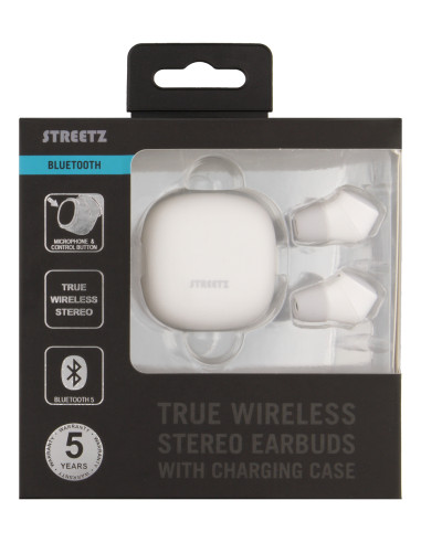 True Wireless Stereo in-ear, IPX6 charge case, Bianco