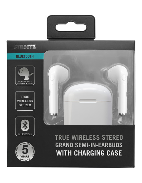 True Wireless Grand semi-in-ear, 350mAh case Bianco