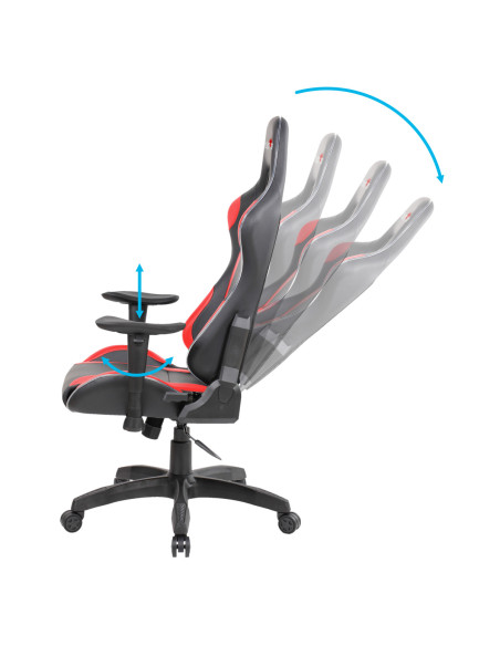 Gaming chair Red Fighter C8, black, removable pads, RGB backlighting