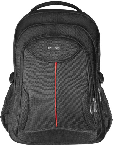 15,6", Zaino per laptop, Carbon, Nero, reistente all'acqua, tasche laterali