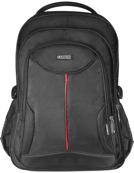 15,6", Zaino per laptop, Carbon, Nero, reistente all'acqua, tasche laterali