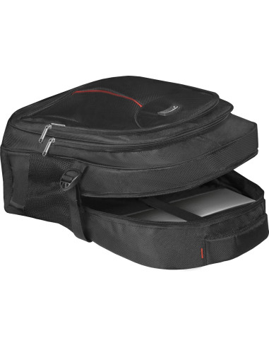 15,6", Zaino per laptop, Carbon, Nero, reistente all'acqua, tasche laterali
