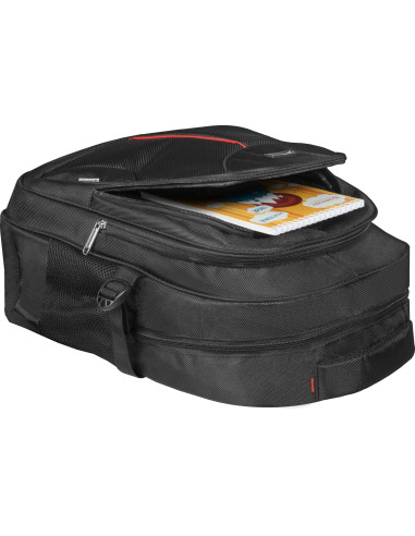 15,6", Zaino per laptop, Carbon, Nero, reistente all'acqua, tasche laterali