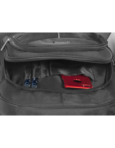15,6", Zaino per laptop, Carbon, Nero, reistente all'acqua, tasche laterali