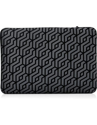 14", Sleeve for laptop, Reversible - Geometric, grey, neoprene