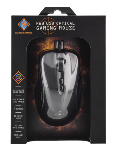 Mouse RGB USB, 1000-4000 DPI, 7 Buttons