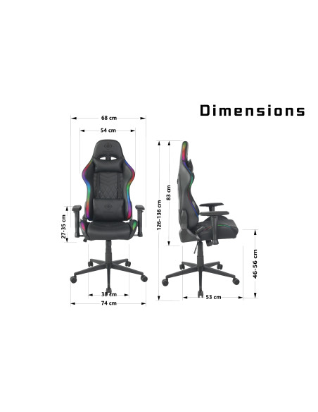 Gaming Chair, eco-pelle, RGB con telecomando
