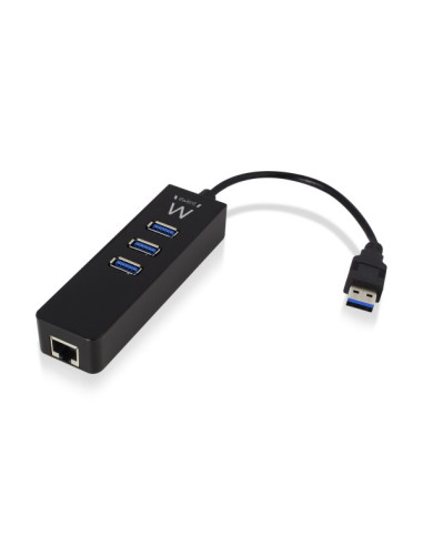 Hub 3 Porte USB 3.0 +  Porta Ethernet Black
