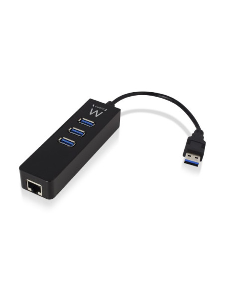 Hub 3 Porte USB 3.0 +  Porta Ethernet Black