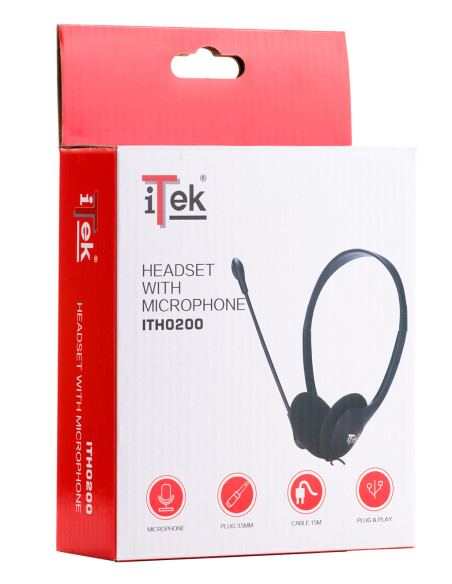 Cuffie O200 - Microfono regolabile, controllo volume, 2x3.5mm plug
