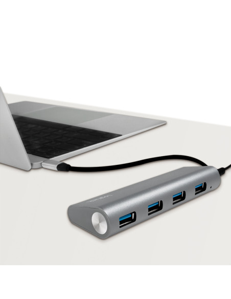 USB-C 3.1, 4-port hub, with aluminum casing