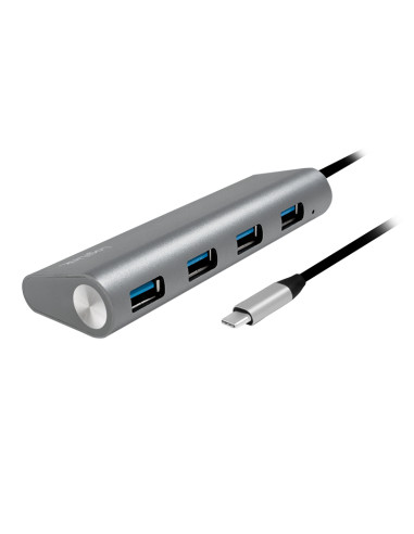 USB-C 3.1, 4-port hub, with aluminum casing