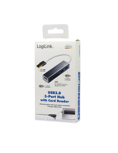 USB A 3.0, 3-port hub con card reader