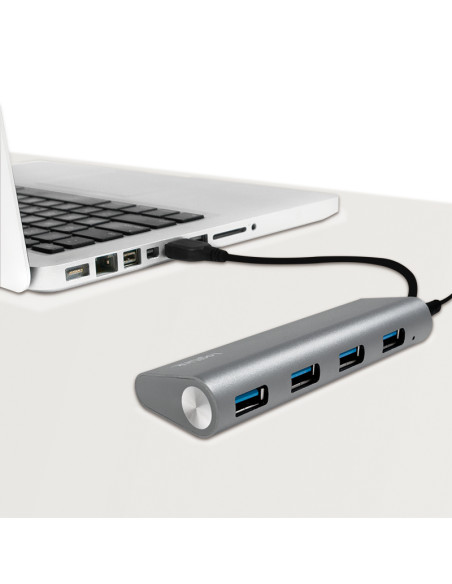 USB 3.0, 4-port hub, with aluminum casing