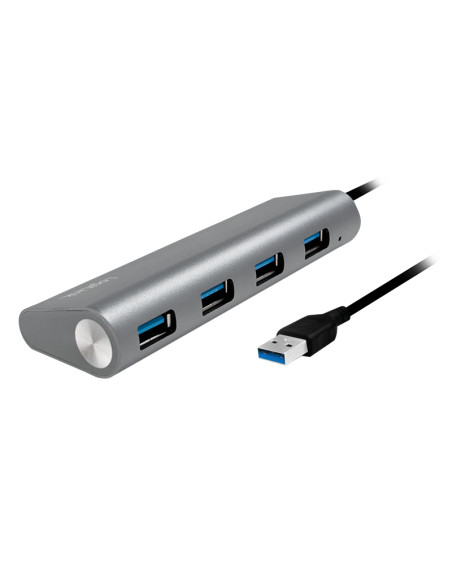 USB 3.0, 4-port hub, with aluminum casing