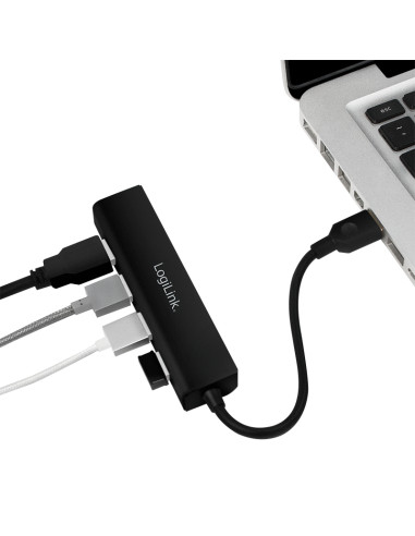 USB 3.0 HUB, 4 porte, Nero