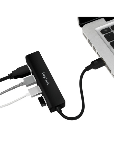 USB 3.0 HUB, 4 porte, Nero