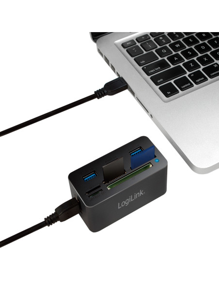 USB 3.0 Hub with All-in-One Card Reader