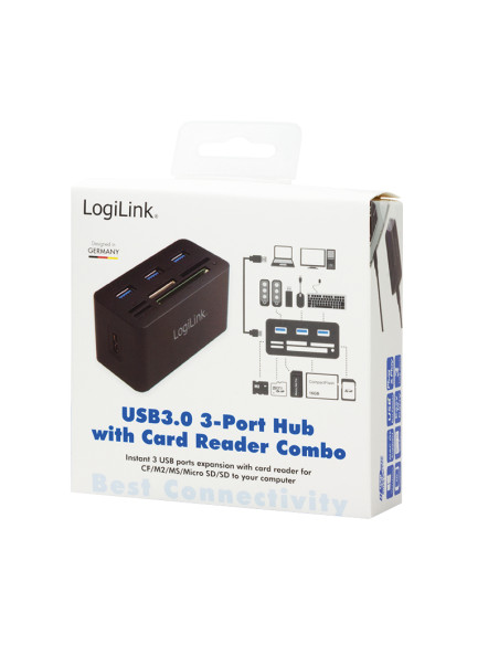 USB 3.0 Hub with All-in-One Card Reader