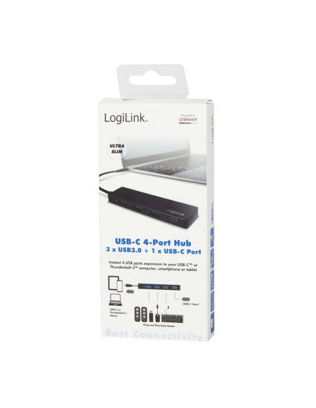 Ultra-slim USB-C 3.1, 4-port hub