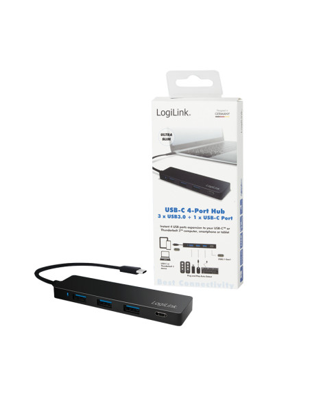 Ultra-slim USB-C 3.1, 4-port hub