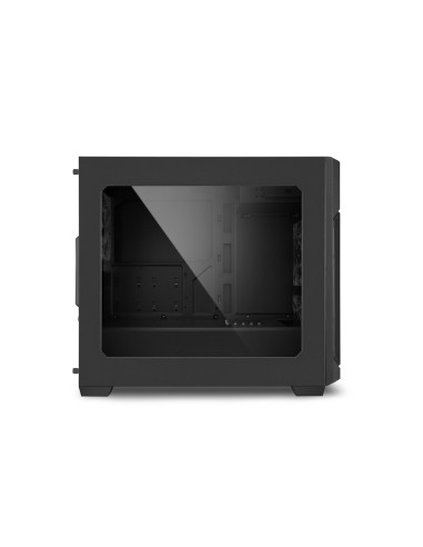 V1000 Window nero Micro-ATX Blue-Led