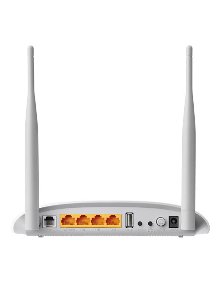 RJ45 x 4, RJ11, USB 2.0, 2 x 5dBi, 300Mbps, VDSL2
