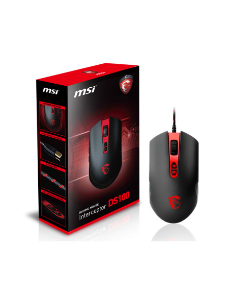 Interceptor DS100 8 tasti, 3500 DPI, USB, Black/Red