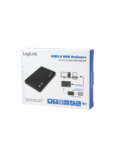 HDD enclosure SATA - USB 3.0, 6.35 cm