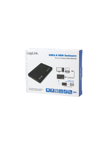 HDD enclosure SATA - USB 3.0, 6.35 cm