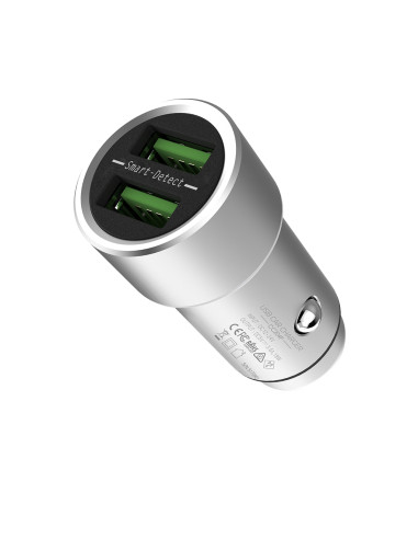 3,6A 5V 2x USB, Argento