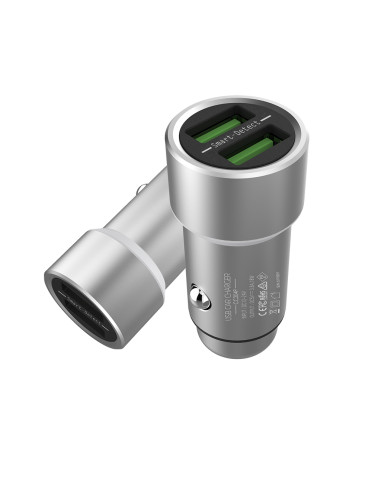 3,6A 5V 2x USB, Argento