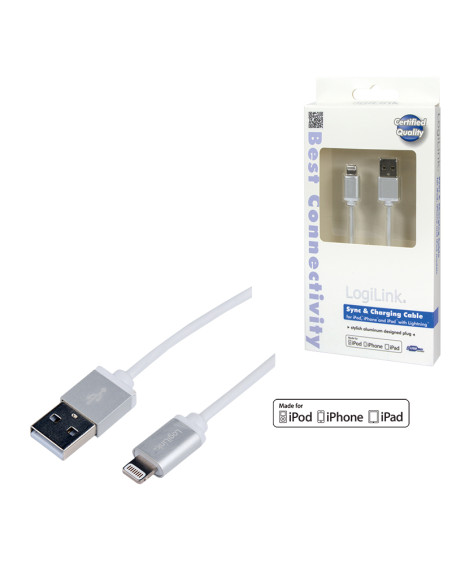 1,00 mt Apple Lightning / USB, Silver