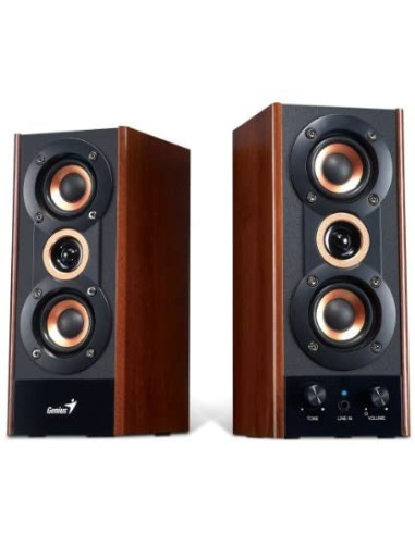 Loudspeakers SP-HF 800A 2.0 20W brown-black, volume control, wooden