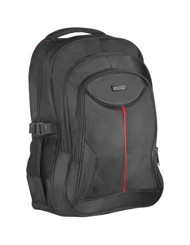 15,6", Zaino per laptop, Carbon, Nero, reistente all'acqua, tasche laterali