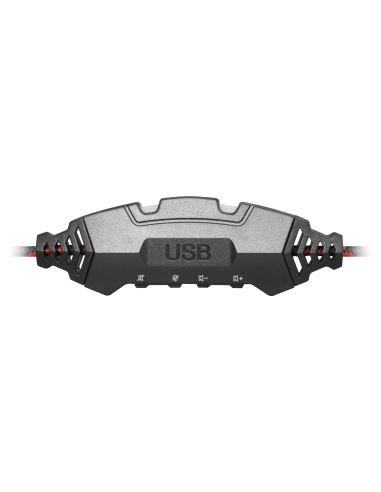 WARHEAD G-450 Cuffie Gaming con Microfono Nere/Rosso LED USB