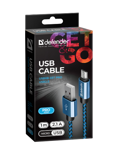 1,00 mt USB - MicroUSB, BLUE